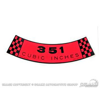 1969 Air Cleaner Decal (351 2V)