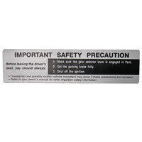 Sun Visor Safety Precaution Decal