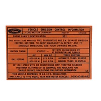 1971 Mustang 302 2V Auto/Manual Transmission Emission Decal