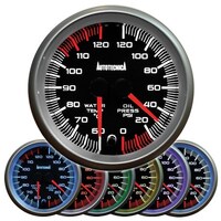 Dual Gauge Water Temp & Oil Pressure 60mm - 7 Colour back Lighting