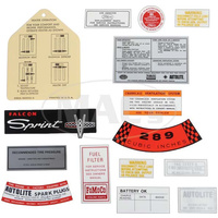 1965 US Falcon 14 Piece Decal Kit - 289 V8
