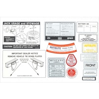 1967 Mustang 14 Piece Decal Kit