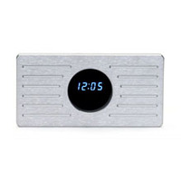 1935-36 Ford Brushed Aluminium Clock Panel with VFD Clock - Teal Display