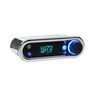Digital Climate Controller for Vintage Air Gen IV (Digital VFD Style) Horizontal, Chrome Bezel, Blue Display