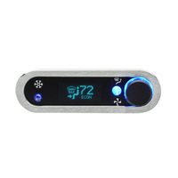 Digital Climate Controller for Vintage Air Gen IV (Digital VFD Style) Horizontal, Chrome Bezel, Teal Display