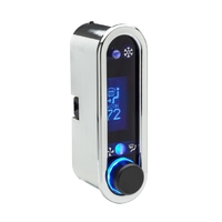 Digital Climate Controller for Vintage Air Gen IV (Digital VFD Style) Vertical, Chrome Bezel, Blue Display