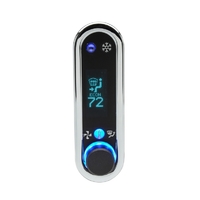 Digital Climate Controller for Vintage Air Gen IV (Digital VFD Style) Vertical, Chrome Bezel, Teal Display
