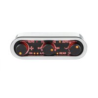 Three-Knob Digital Climate Controller for Vintage Air Gen IV - Chrome Bezel, Black Alloy Face, Red Display