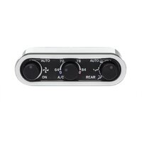 Three-Knob Digital Climate Controller for Vintage Air Gen IV - Chrome Bezel, Black Alloy Face, White Display