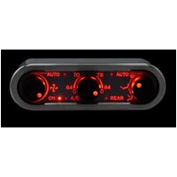 Three-Knob Digital Climate Controller for Vintage Air Gen IV - Brushed Satin Bezel, Black Alloy Face, Red Display