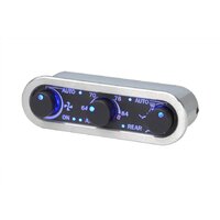 Three-Knob Digital Climate Controller for Vintage Air Gen IV - Brushed Satin Bezel, Black Alloy Face, White Display