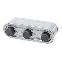 Three-Knob Digital Climate Controller for Vintage Air Gen IV - Brushed Satin Bezel, Silver Alloy Face, Red Display