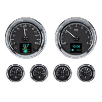 Universal 6 Gauge Round Analog HDX Instruments - Black Alloy Face, MPH