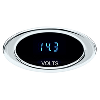 Ion Series Voltmeter - Brushed Satin Bezel, Blue Display