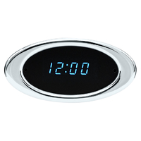 ION Series Digital Clock - Chrome Bezel, Teal Display