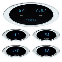 Ion Series 5 Gauge Kit (MPH) Chrome Bezel, Teal Display