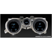 1963-65 Chevy Nova Digital Instrument System (Metric) with Clock, Teal Display