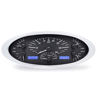 1932 Ford Car MHX Gauge (Metric) Black Alloy Face, Blue Display