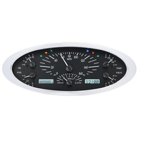 1932 Ford Car MHX Gauge (Metric) Black Alloy Face, White Display