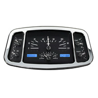 1933-34 Ford Car MHX Gauge (Metric) - Black Alloy Face, Blue Display