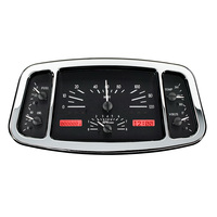 1933-34 Ford Car MHX Gauge (Metric) - Black Alloy Face, Red Display