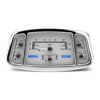1933-34 Ford Car MHX Gauge (Metric) Silver Alloy Face, Blue Display