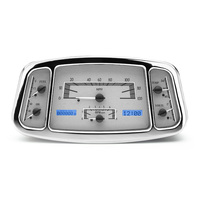 1933-34 Ford Car MHX Gauge (Metric) - Silver Alloy Face, Blue Display
