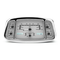 1933-34 Ford Car MHX Gauge (Metric) Silver Alloy Face, White Display