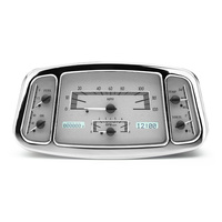 1933-34 Ford Car MHX Gauge (Metric) - Silver Alloy Face, White Display