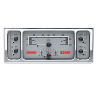 1935- 36 Ford Car MHX Gauge (Metric) Silver Alloy Face, Red Display