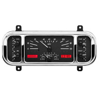 1937-1938 Chevy Car MHX Gauge (Metric) - Black Alloy Face, Red Display