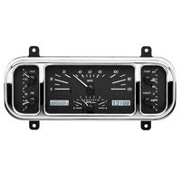 1937-1938 Chevy Car MHX Gauge (Metric) - Black Alloy Face, White Display