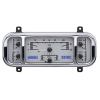 1937-1938 Chevy Car MHX Gauge (Metric) Silver Alloy Face, Blue Display