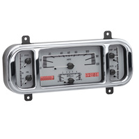 1937-1938 Chevy Car MHX Gauge (Metric) Silver Alloy Face, Red Display