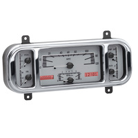 1937-1938 Chevy Car MHX Gauge (Metric) - Silver Alloy Face, Red Display