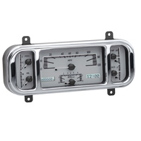 1937-1938 Chevy Car MHX Gauge (Metric) Silver Alloy Face, White Display