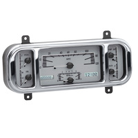 1937-1938 Chevy Car MHX Gauge (Metric) - Silver Alloy Face, White Display