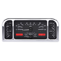 1937-38 Ford Car MHX Gauge (Metric) Black Alloy Face, Red Display