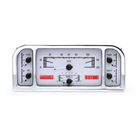 1937-38 Ford Car MHX Gauge (Metric) Silver Alloy Face, Red Display