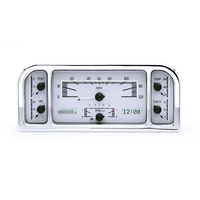 1937-38 Ford Car MHX Gauge (Metric) Silver Alloy Face, White Display
