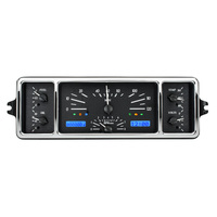 1939 Chevy Car MHX Gauge (Metric) Black Alloy Face, Blue Display