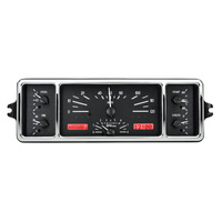 1939 Chevy Car MHX Gauge (Metric) Black Alloy Face, Red Display