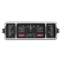 1939 Chevy Car MHX Gauge (Metric) - Black Alloy Face, Red Display