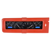 1940 Chevy Car MHX Gauge (Metric) Black Alloy Face, Blue Display