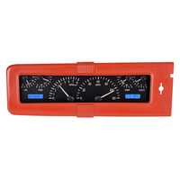 1940 Chevy Car MHX Gauge (Metric) - Black Alloy Face, Blue Display