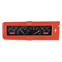 1940 Chevy Car MHX Gauge (Metric) Black Alloy Face, Red Display