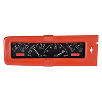 1940 Chevy Car MHX Gauge (Metric) - Black Alloy Face, Red Display