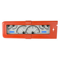 1940 Chevy Car MHX Gauge (Metric) Silver Alloy Face, Blue Display