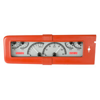 1940 Chevy Car MHX Gauge (Metric) Silver Alloy Face, Red Display