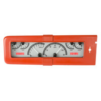 1940 Chevy Car MHX Gauge (Metric) - Silver Alloy Face, Red Display
